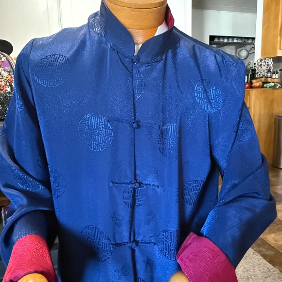 Tang suit Men's Blue and red double side Jacket - Picture 3 of 7